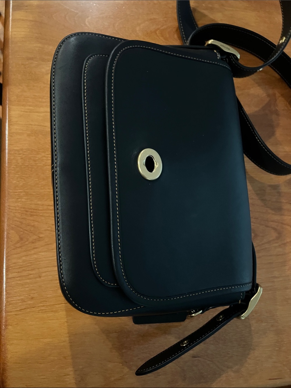 Coach Black Leather Crossbody Bag with Gold Hardware - Picture 14 of 17